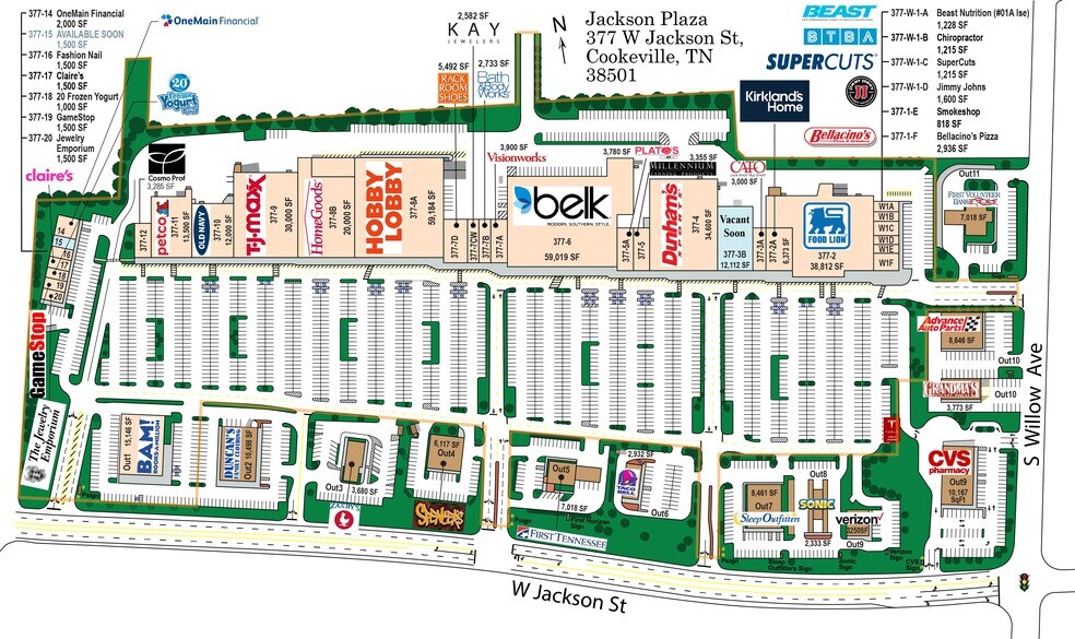 377 W Jackson St, Cookeville, TN à louer - Plan de site – Image 2 sur 35