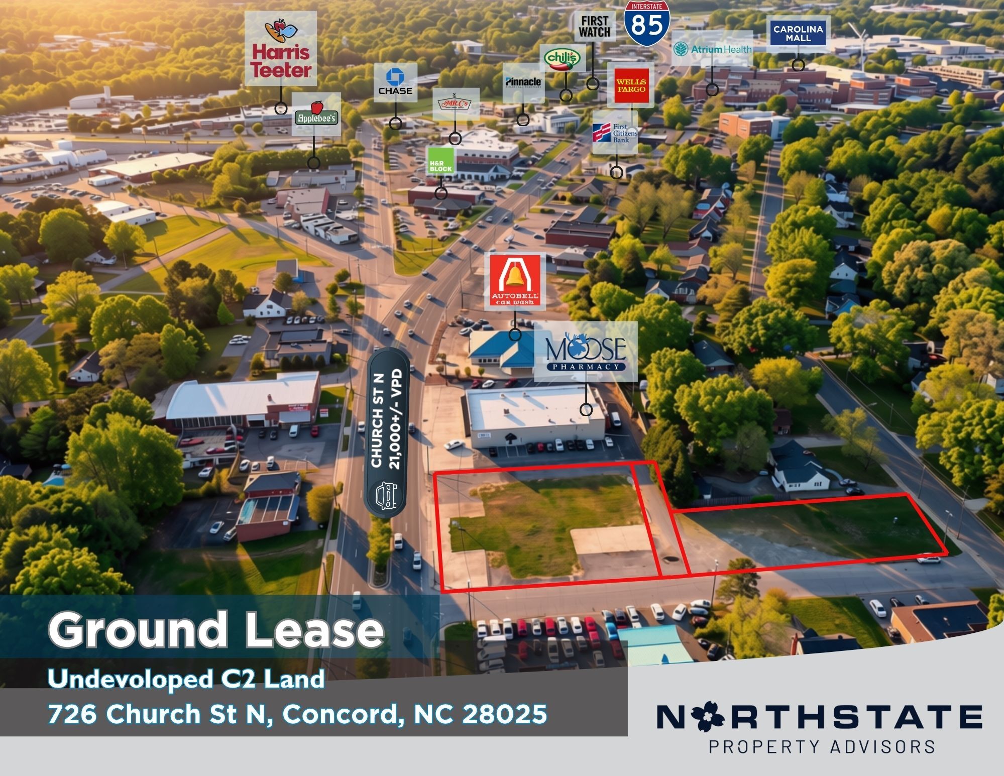 726 Church St N, Concord, NC à louer Aérien– Image 1 sur 8