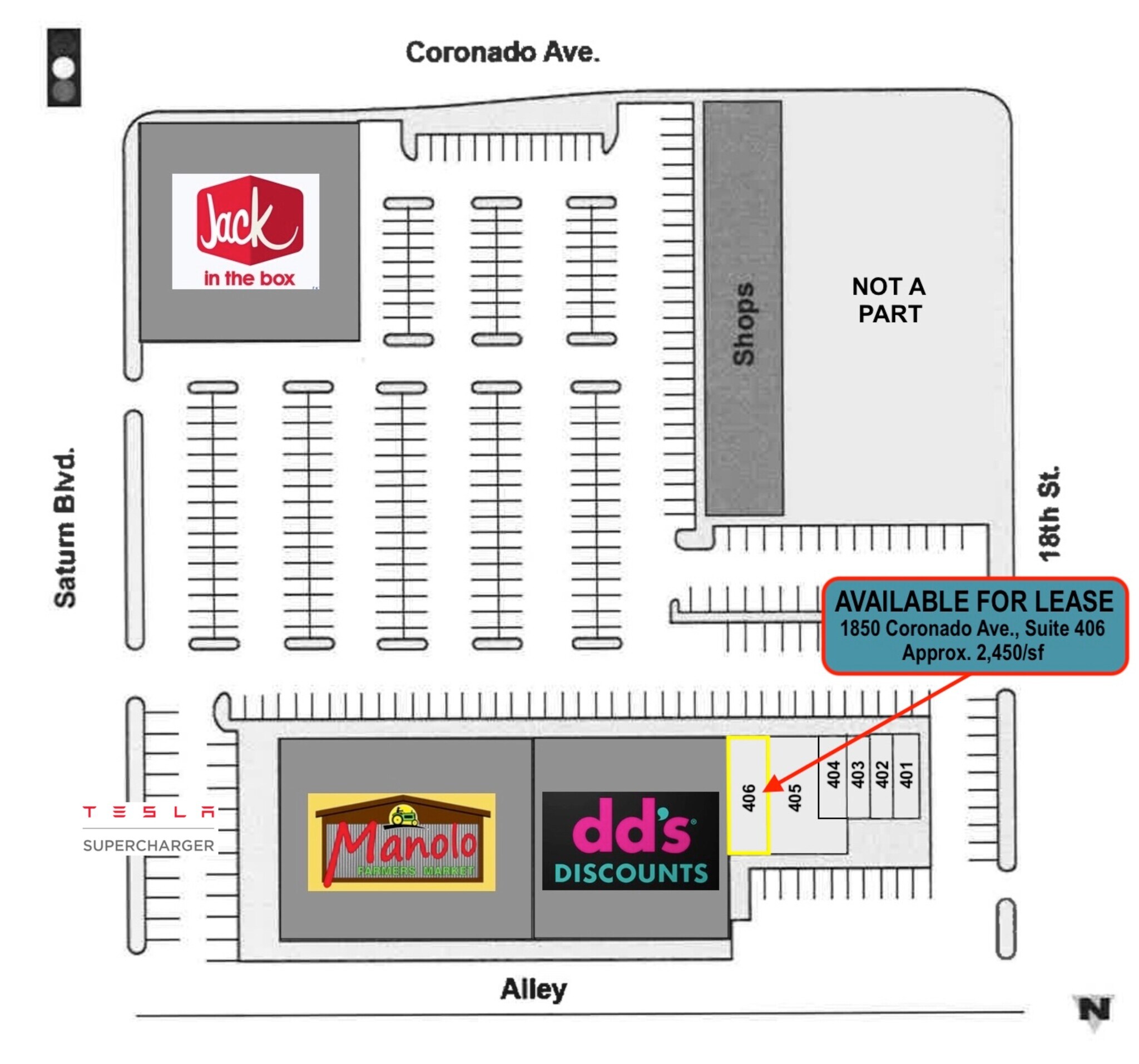 1850 Coronado Ave, San Diego, CA à louer Plan de site– Image 1 sur 1