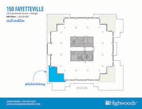 150 Fayetteville St, Raleigh, NC à louer Plan d’étage– Image 1 sur 2
