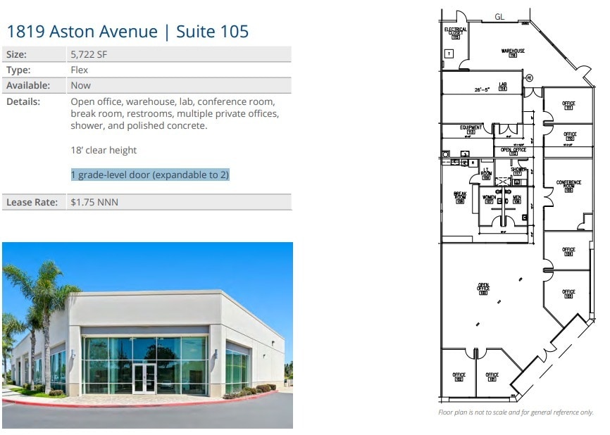 1815 Aston Ave, Carlsbad, CA à louer Plan d’étage– Image 1 sur 1