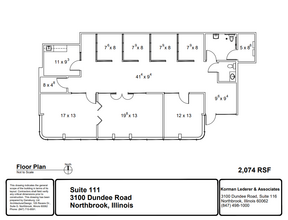 3100 Dundee Rd, Northbrook, IL à louer Plan d’étage– Image 1 sur 1