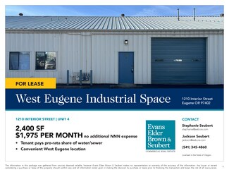 Plus de détails pour 1210 Interior St, Eugene, OR - Industriel/Logistique à louer