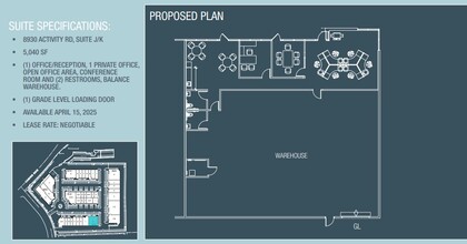 8902 Activity Rd, San Diego, CA à louer Plan d’étage– Image 2 sur 2