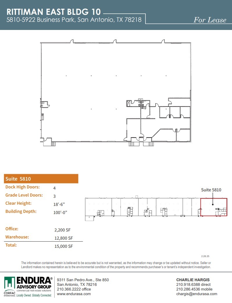 5810-5922 Business Park, San Antonio, TX à louer Plan d’étage– Image 1 sur 1