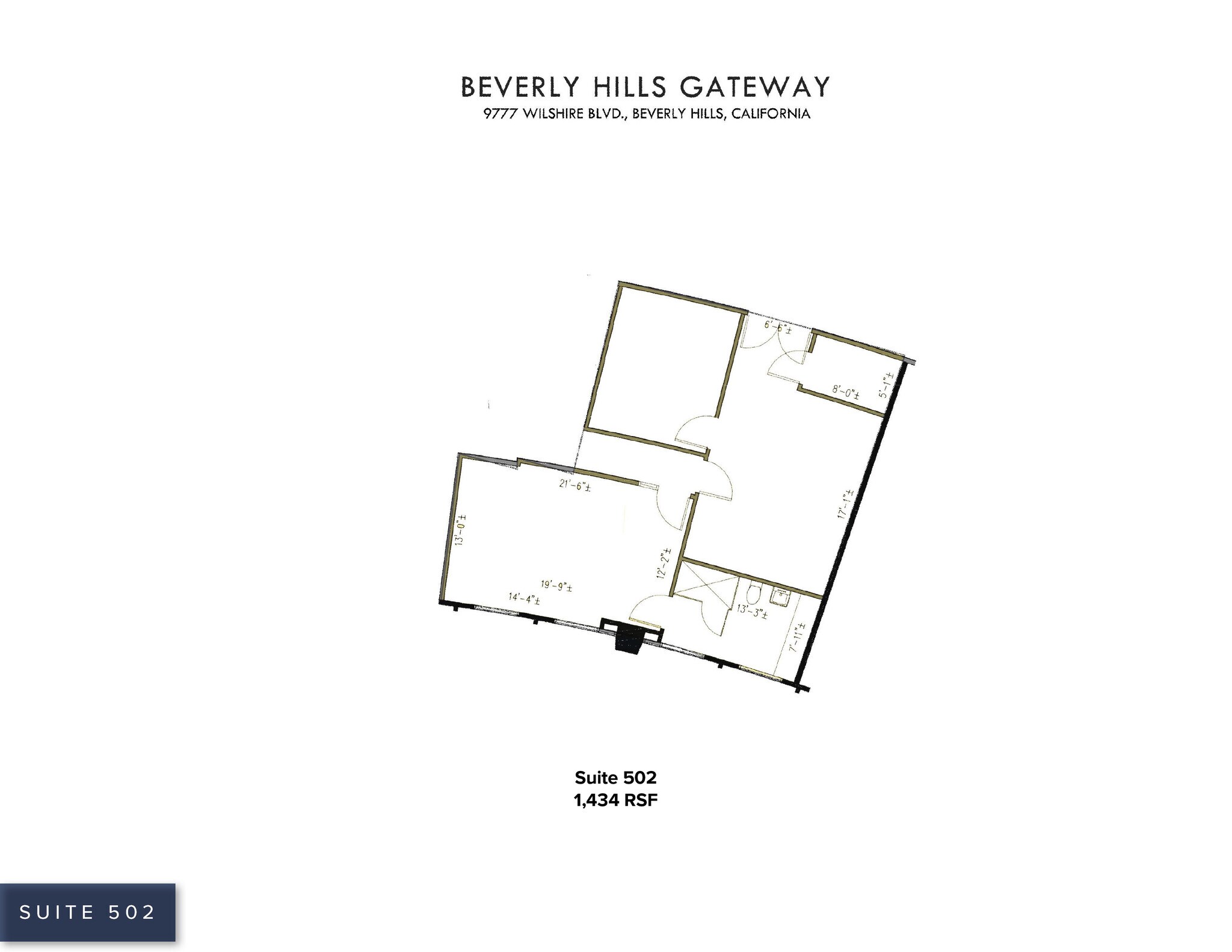 9777 Wilshire Blvd, Beverly Hills, CA à louer Plan d’étage– Image 1 sur 1
