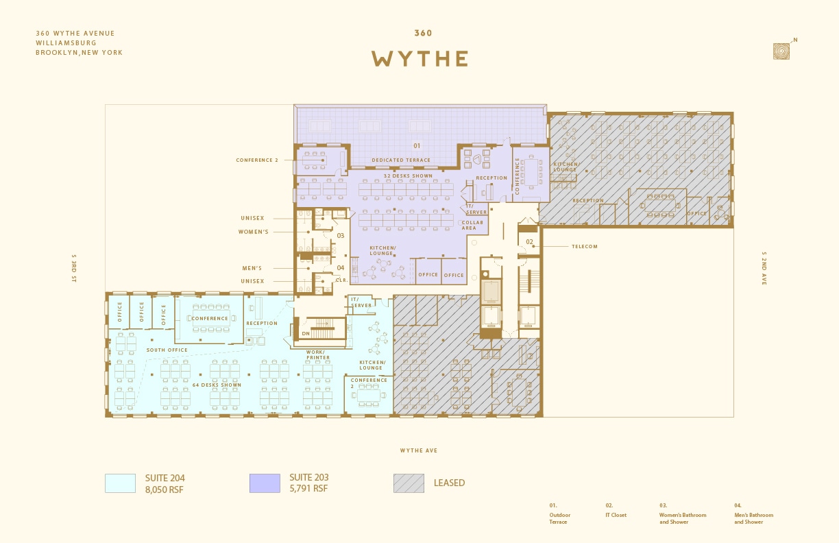 360 Wythe Ave, Brooklyn, NY à louer Plan d’étage– Image 1 sur 3