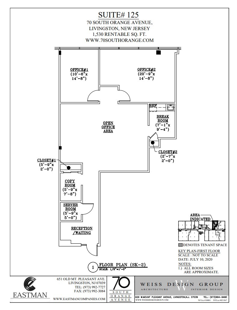 70 S Orange Ave, Livingston, NJ à louer Plan d’étage– Image 1 sur 1