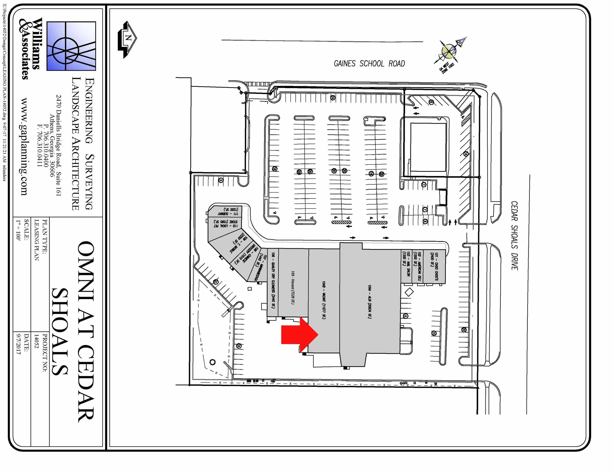 1055 Gaines School Rd, Athens, GA à louer Plan de site– Image 1 sur 1