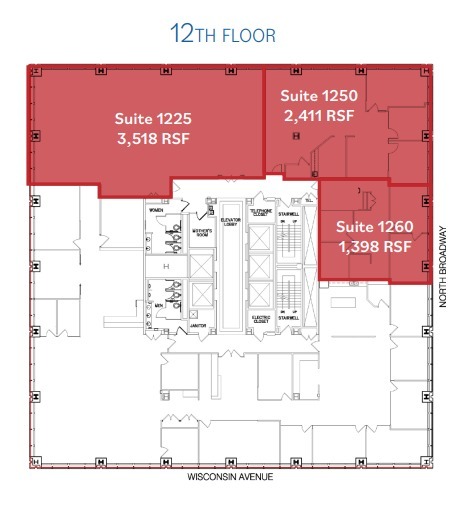 250 E Wisconsin Ave, Milwaukee, WI à louer Plan d’étage– Image 1 sur 1