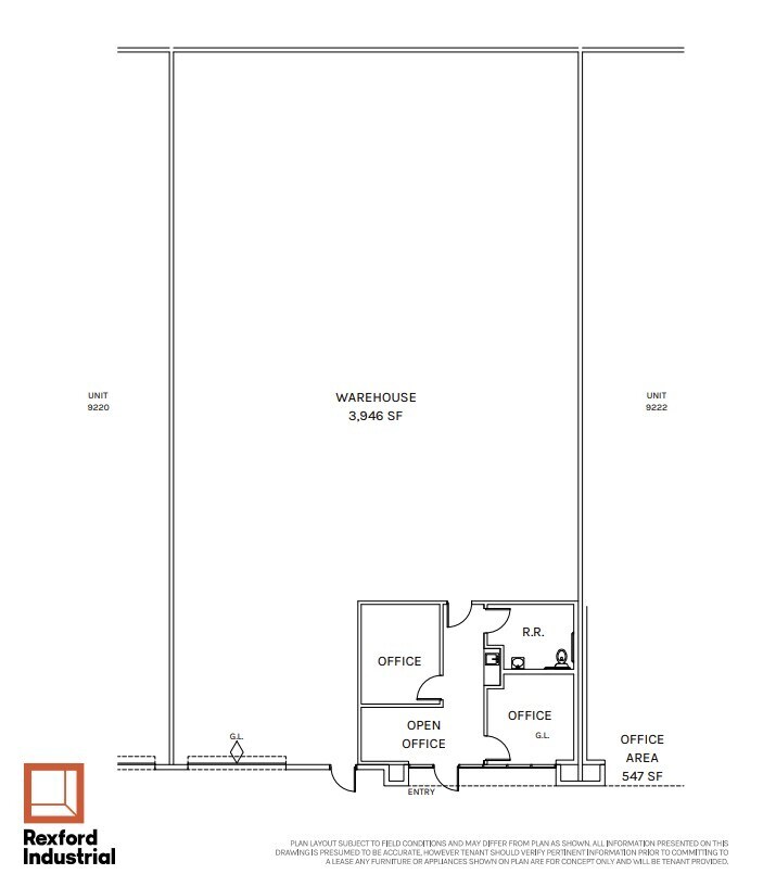 9220-9268 1/2 Hall Rd, Downey, CA à louer Plan d’étage– Image 1 sur 1