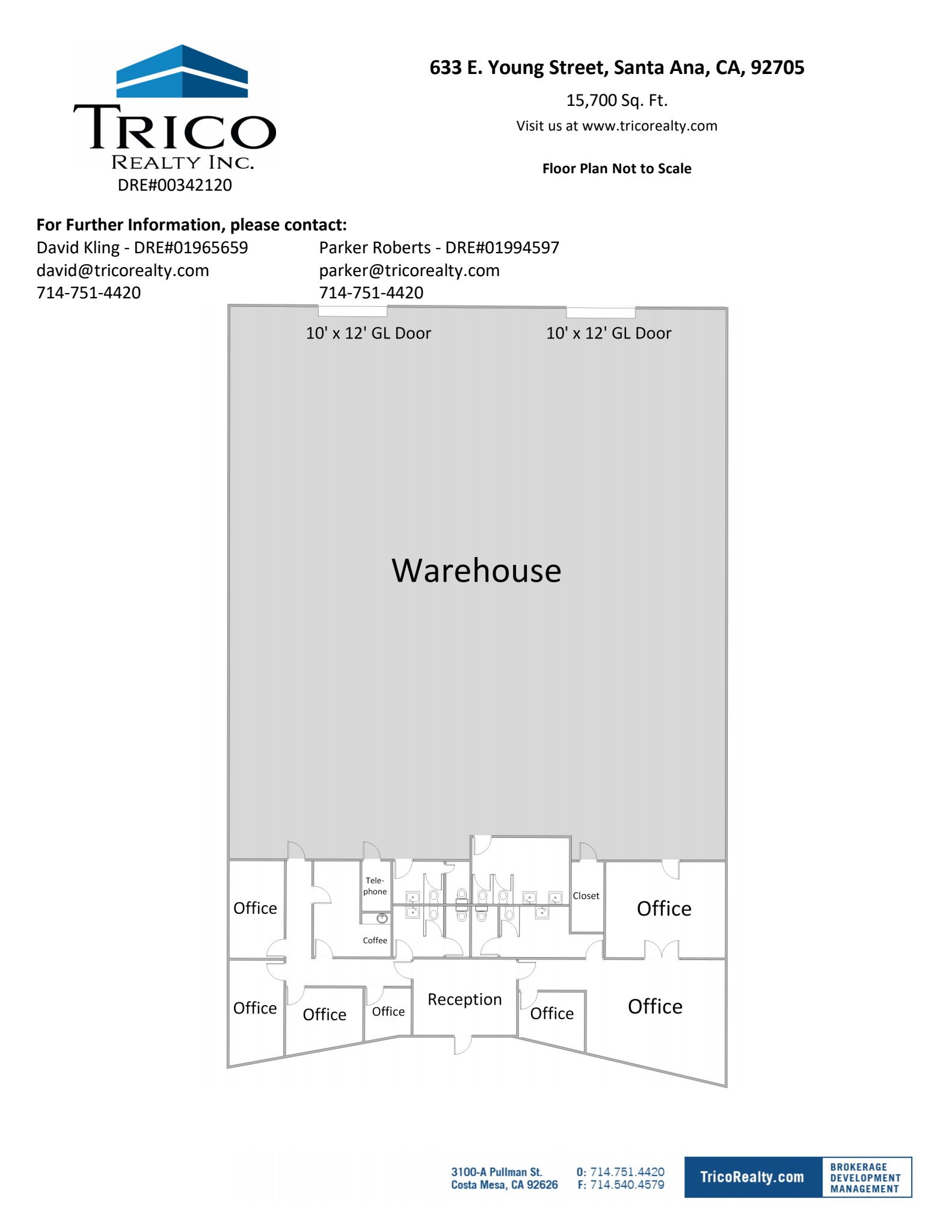 633 Young St, Santa Ana, CA à louer Plan d’étage– Image 1 sur 1