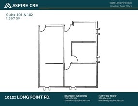10122 Long Point Rd, Houston, TX à louer Plan d’étage– Image 2 sur 2