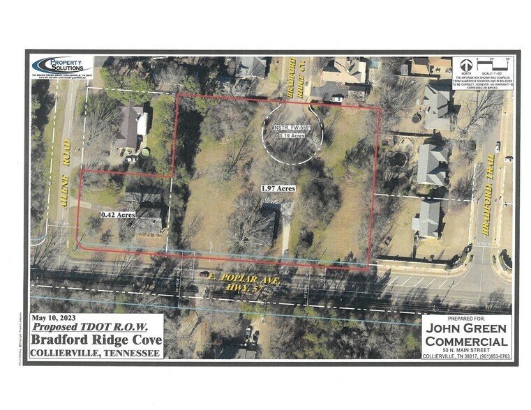 524 E Poplar Ave, Collierville, TN à vendre - Aérien – Image 2 sur 3