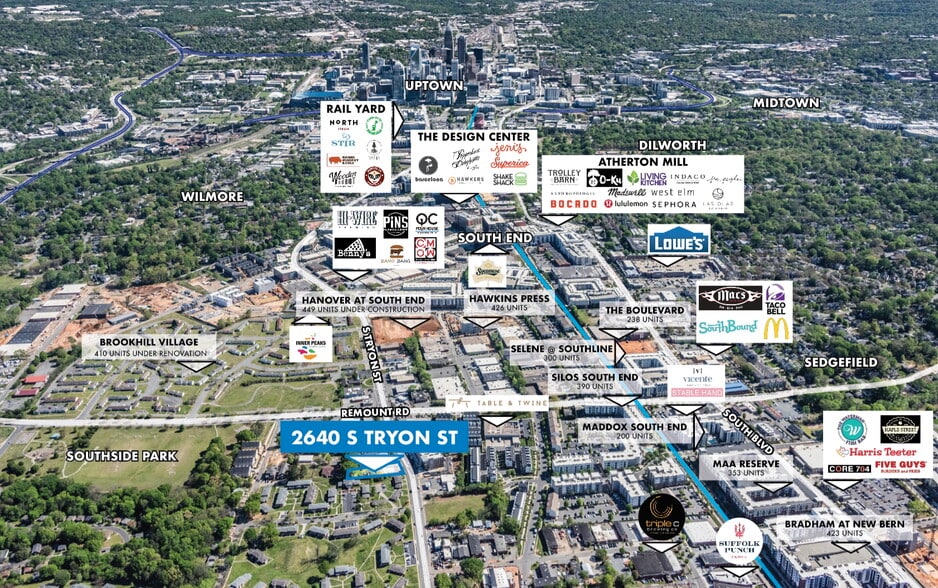 2640 S Tryon St, Charlotte, NC à vendre - Aérien – Image 1 sur 18