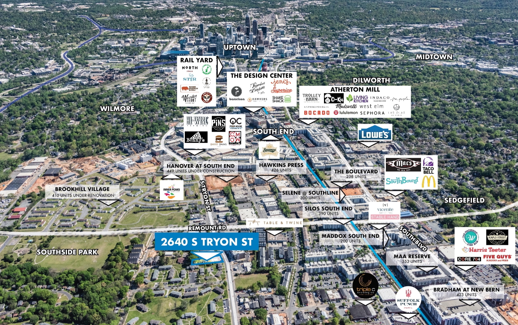 2640 S Tryon St, Charlotte, NC à vendre Aérien– Image 1 sur 19