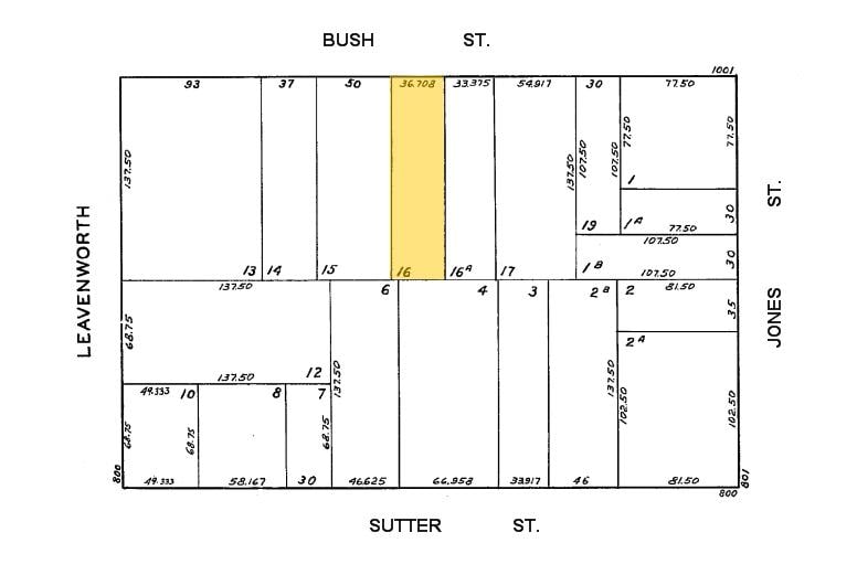 1051-1053 Bush St, San Francisco, CA à vendre - Plan cadastral – Image 2 sur 2