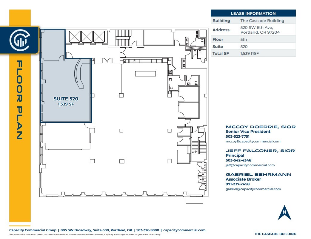 520-538 SW 6th Ave, Portland, OR à louer Plan d’étage– Image 1 sur 1