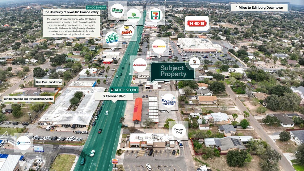 1410 S Closner Blvd, Edinburg, TX à vendre - Aérien – Image 3 sur 3
