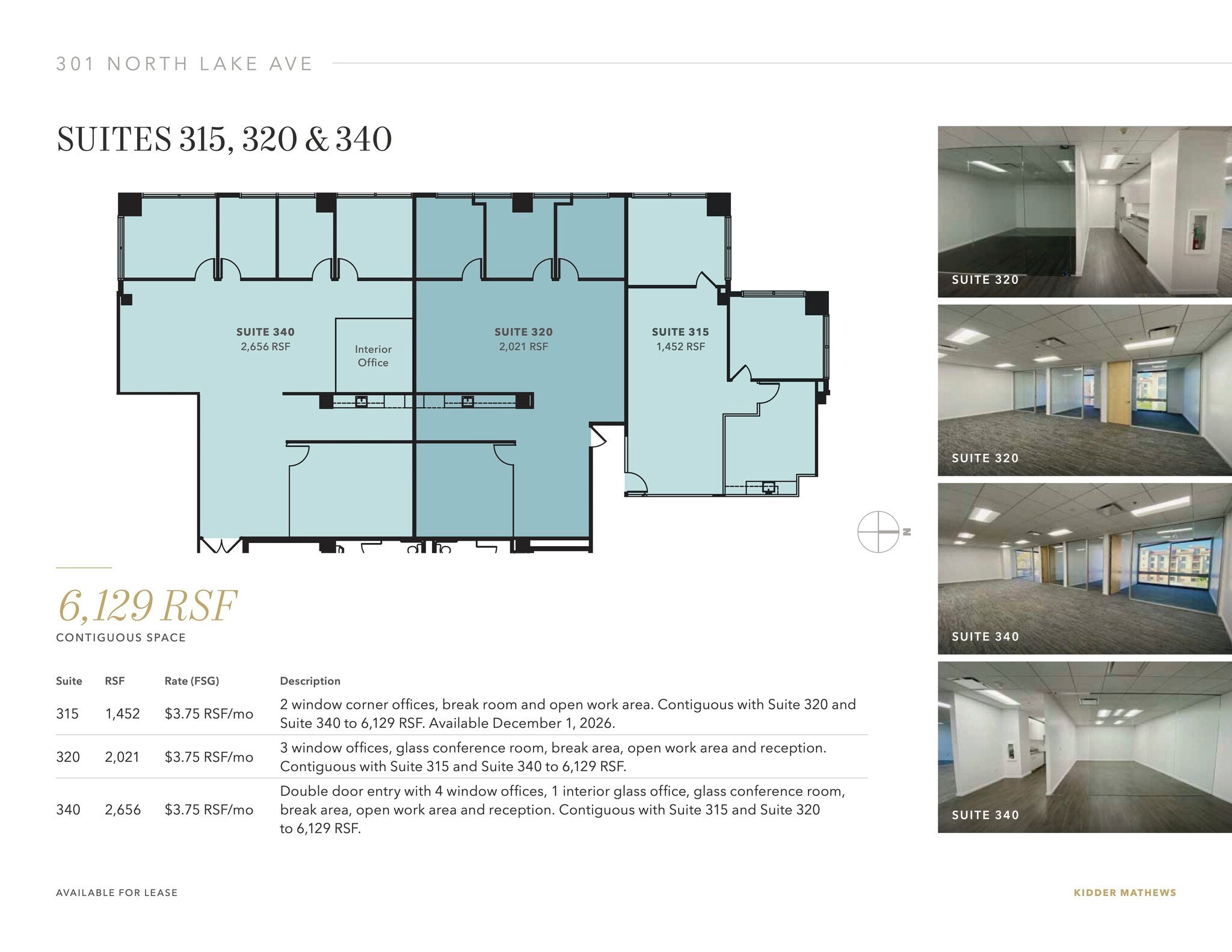 301 N Lake Ave, Pasadena, CA à louer Plan d’étage– Image 1 sur 3