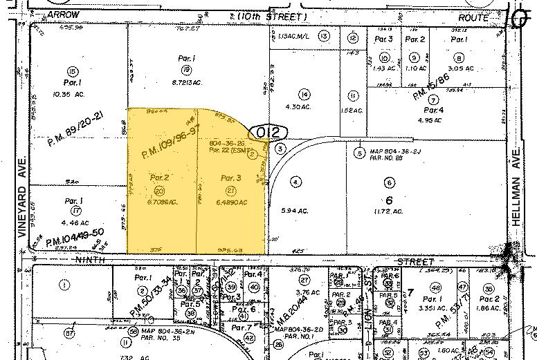 9100 9th St, Rancho Cucamonga, CA à louer Plan cadastral– Image 1 sur 2