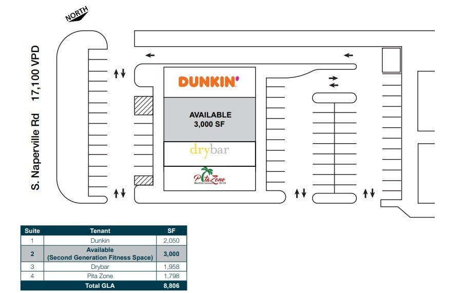 2040-2046 S Naperville Rd, Wheaton, IL à louer Plan d’étage– Image 1 sur 1