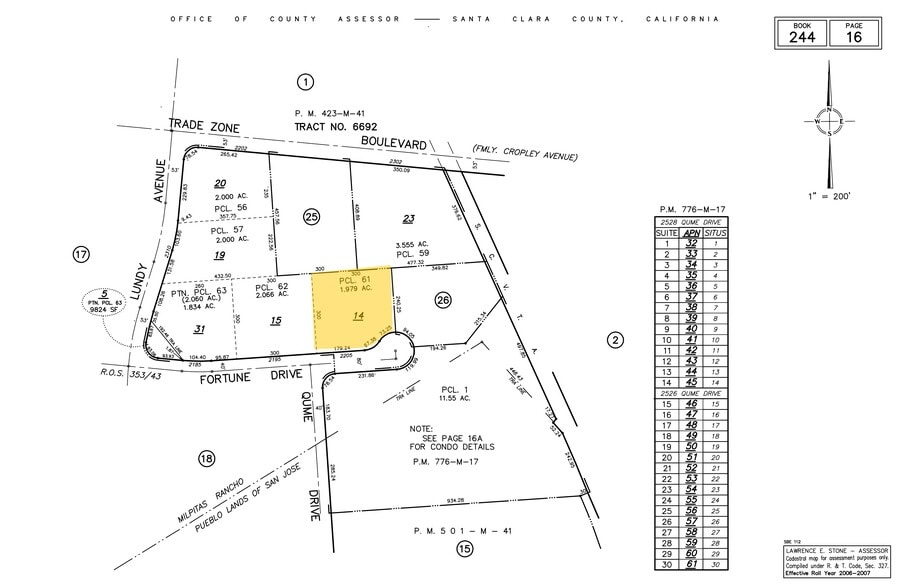 2205 Fortune Dr, San Jose, CA à vendre - Plan cadastral – Image 3 sur 18