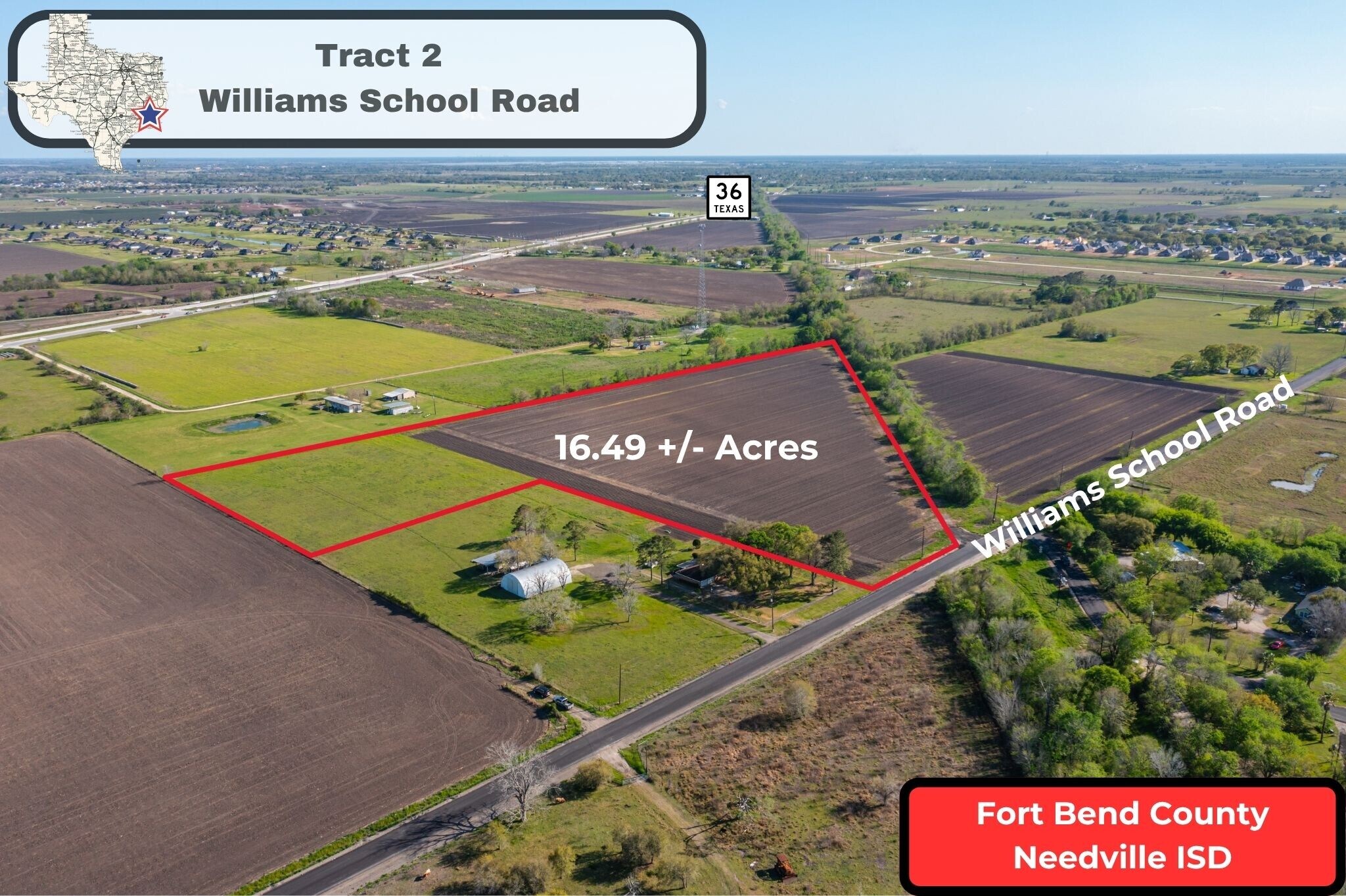 Tract 2 Williams School Rd rd, Needville, TX à vendre Aérien– Image 1 sur 10