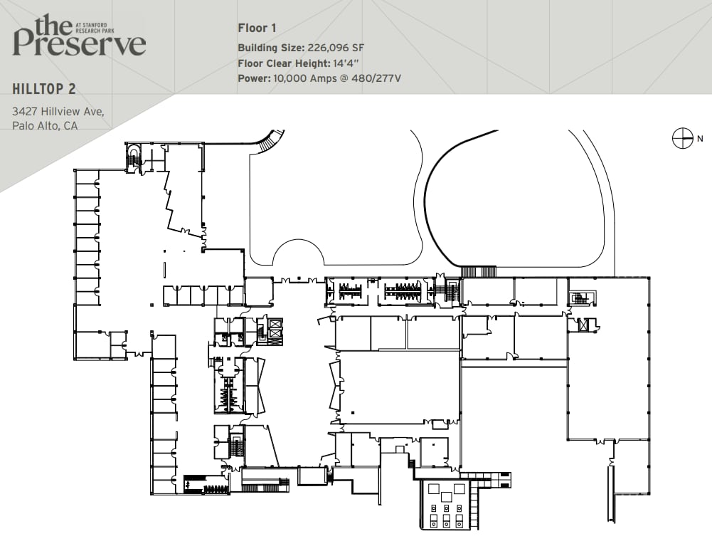 3425 Hillview Ave, Palo Alto, CA à louer Plan d’étage– Image 1 sur 3