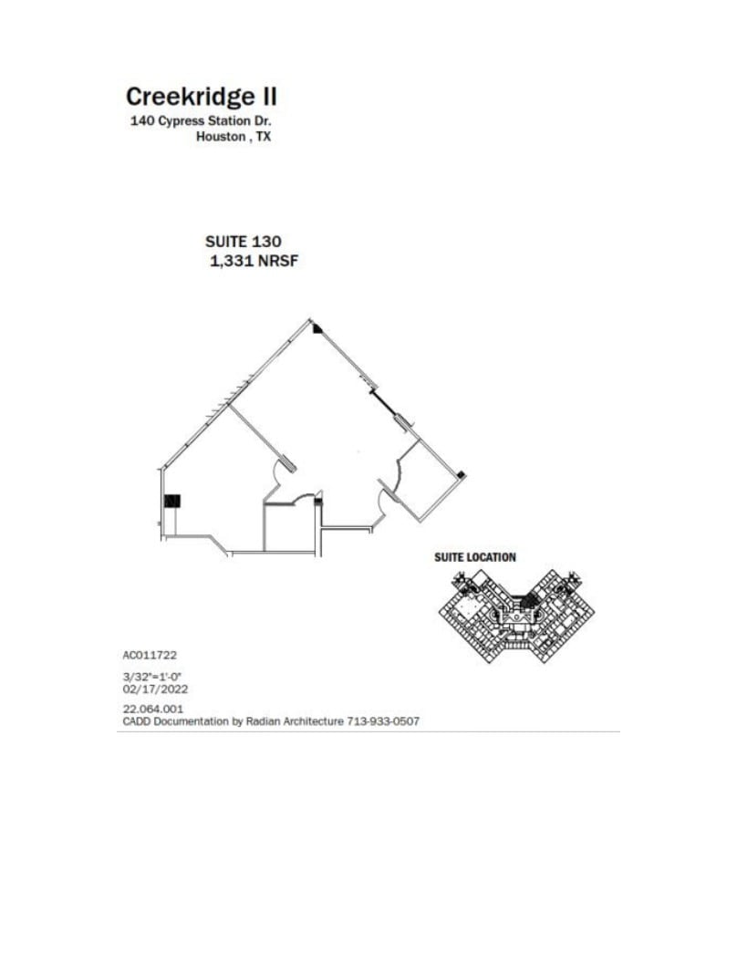 110-140 Cypress Station Dr, Houston, TX à louer Plan d’étage– Image 1 sur 1