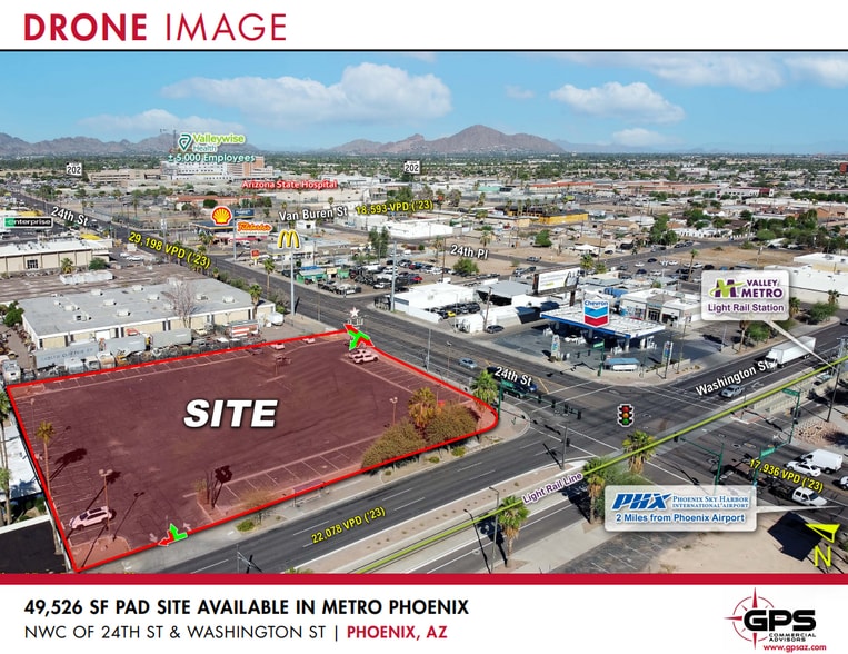 NWC 24th St & Washington St, Phoenix, AZ à louer - Aérien – Image 2 sur 5