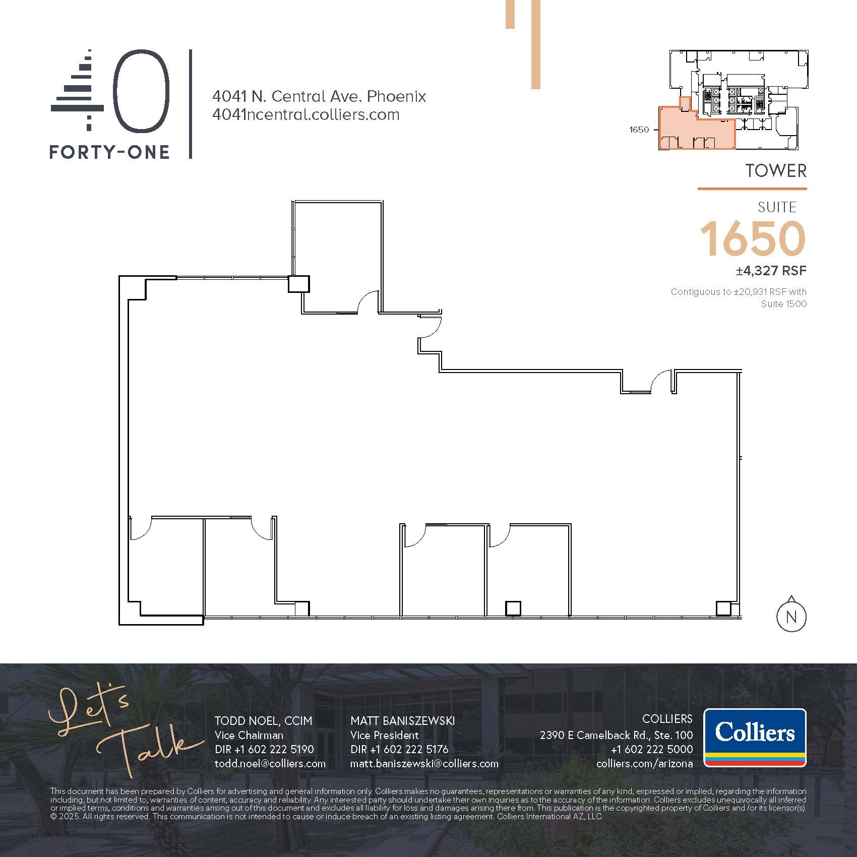 4041 N Central Ave, Phoenix, AZ à louer Plan d’étage– Image 1 sur 1