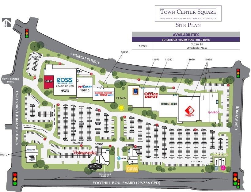 10932-11098 Foothill Blvd, Rancho Cucamonga, CA à louer Plan de site– Image 1 sur 1