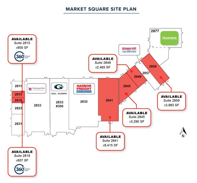 2811-2877 E Fountain Blvd, Colorado Springs, CO à louer - Plan de site – Image 2 sur 7
