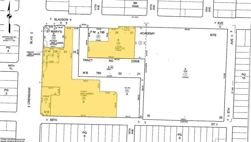 5850 Crenshaw Blvd, Los Angeles, CA à vendre - Plan cadastral – Image 2 sur 2