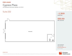 226-232 Reservation Rd, Marina, CA à louer Plan d’étage– Image 1 sur 1