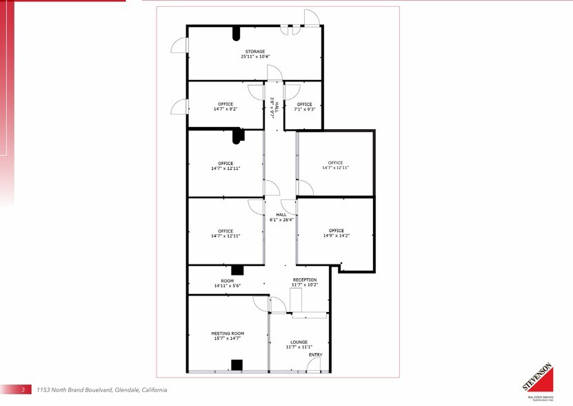 1155 N Brand Blvd, Glendale, CA à louer - Plan d’étage – Image 2 sur 3