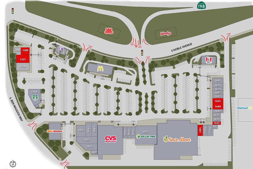 1447-1591 E Noble Ave, Visalia, CA à louer - Plan de site – Image 2 sur 6
