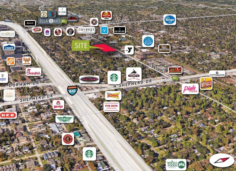 1225 W 34th St, Houston, TX à louer - Aérien – Image 2 sur 2