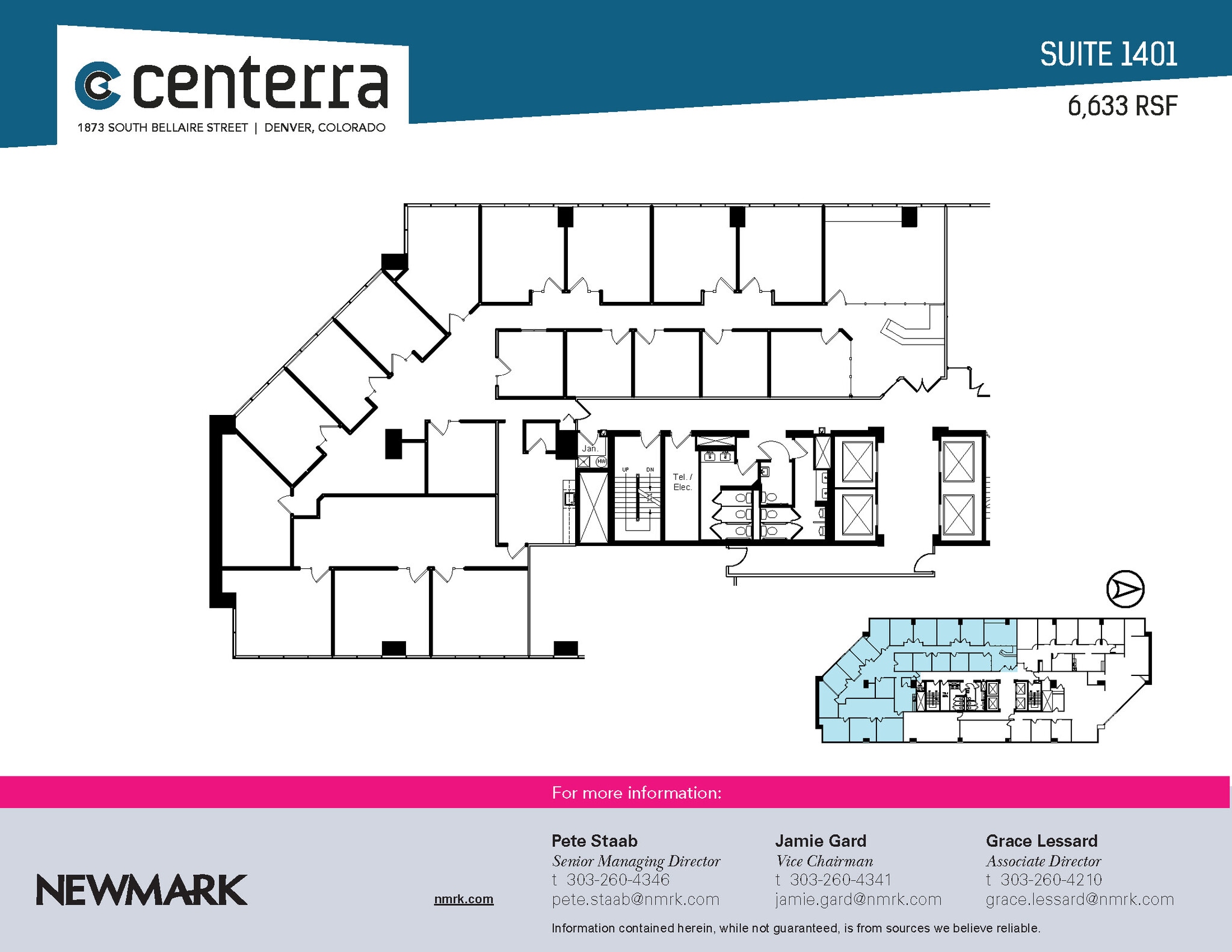 1873 S Bellaire St, Denver, CO à louer Plan d’étage– Image 1 sur 2