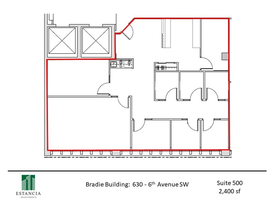 630 6th Ave SW, Calgary, AB à louer Plan d’étage– Image 1 sur 7