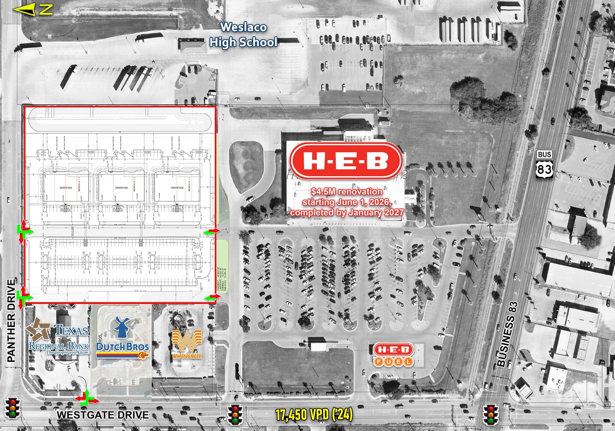 NEQ of Westgate & Business 83, Weslaco, TX à louer Plan de site– Image 1 sur 9