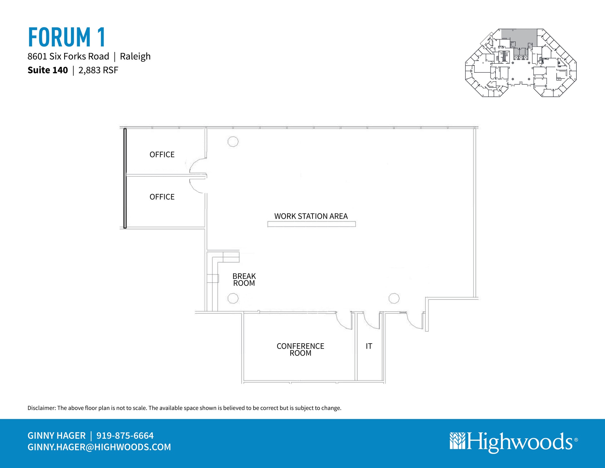 8601 Six Forks Rd, Raleigh, NC à louer Plan d’étage– Image 1 sur 1