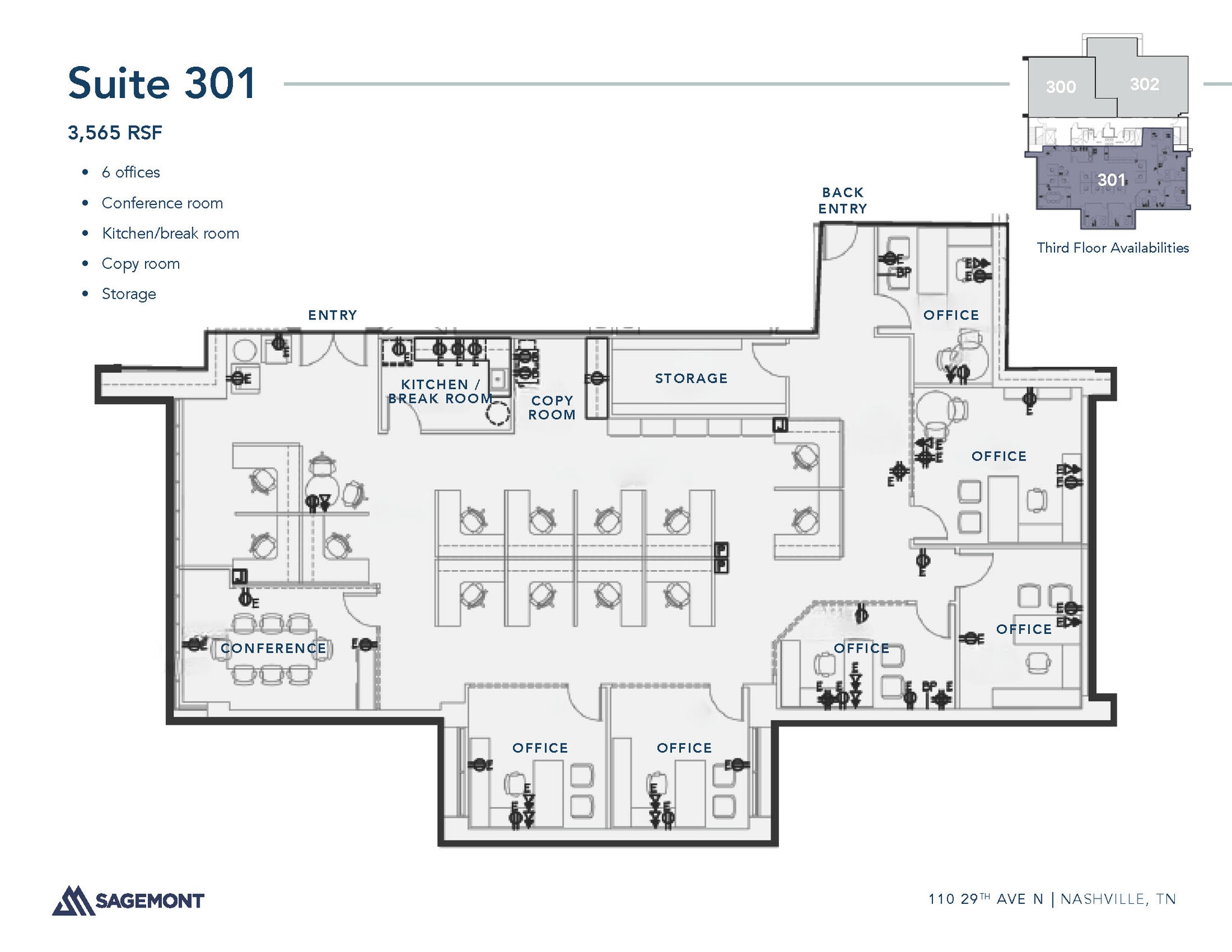 110 29th Ave N, Nashville, TN à louer Plan d’étage– Image 1 sur 1