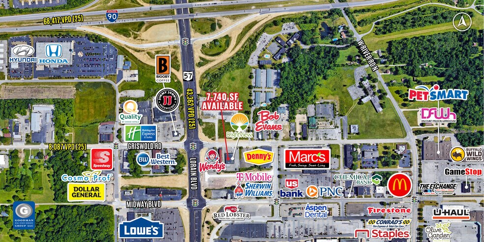 540-542 Griswold Rd, Elyria, OH à louer - Aérien – Image 2 sur 9