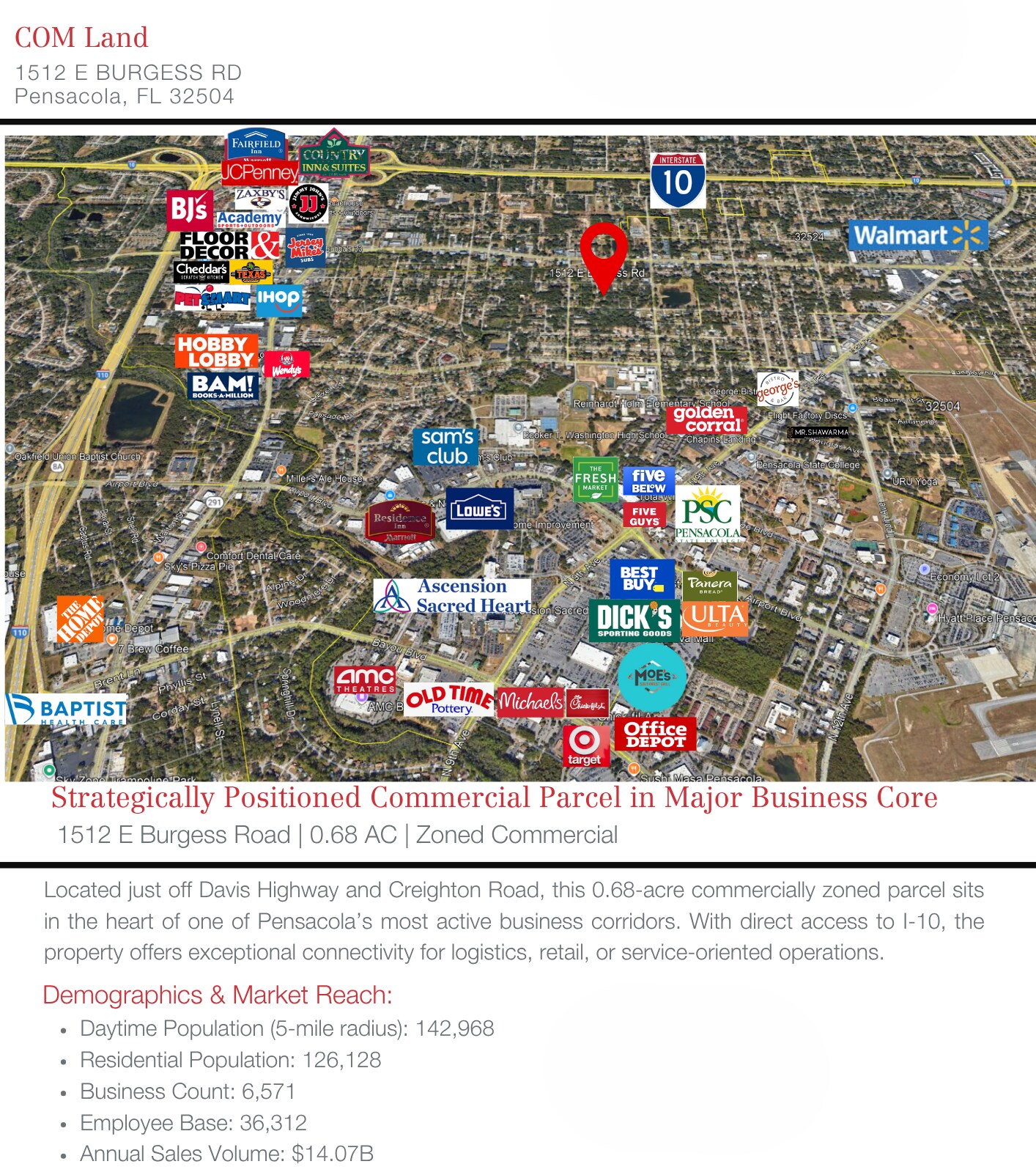 1512 E Burgess Rd, Pensacola, FL à vendre Photo de l’immeuble– Image 1 sur 4