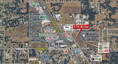 NEQ US 98 & Clubhouse Rd, Lakeland, FL - Vue aérienne vue de carte