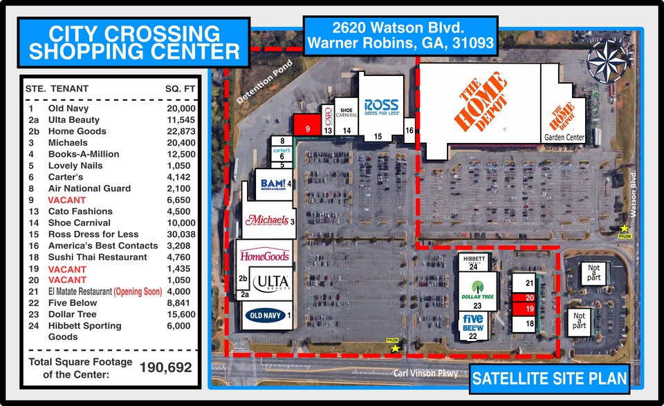 2620-2624 Watson Blvd, Warner Robins, GA à louer - Plan de site – Image 2 sur 6