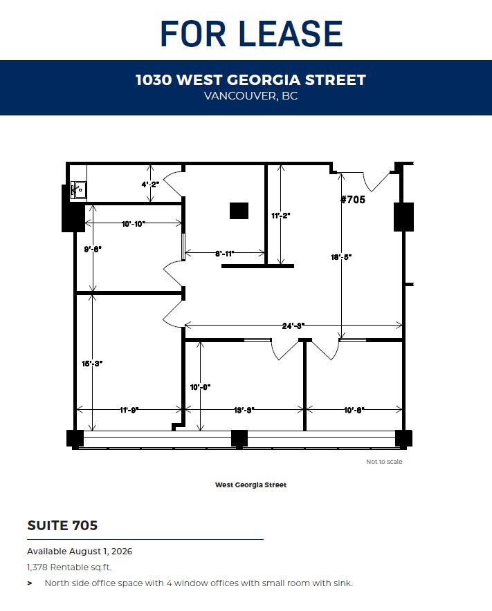 1030 W Georgia St, Vancouver, BC à louer Plan d’étage– Image 1 sur 1