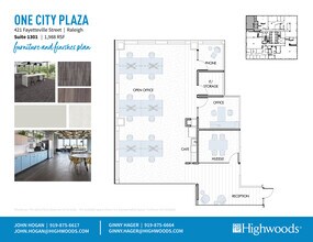 421 Fayetteville St, Raleigh, NC à louer Plan d’étage– Image 1 sur 2